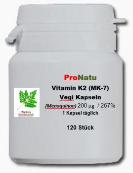 ProNatu 120 Vitamin K2 (MK-7) Tabletten, 200 mcg